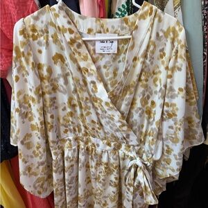 White and Gold Wrap Romper by Willow & Clay